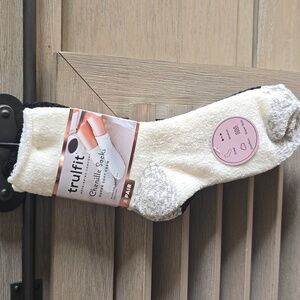 Trulfit Chenille Socks - Cream and Gray 💜